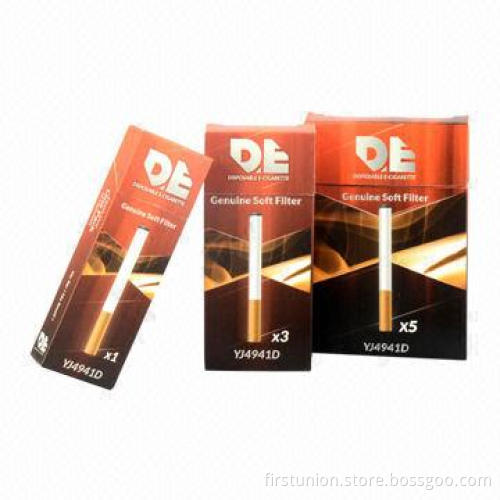 Disposable electronic cigarettes with genuine soft filter in 4 kinds of packing w/CE, RoHS marked